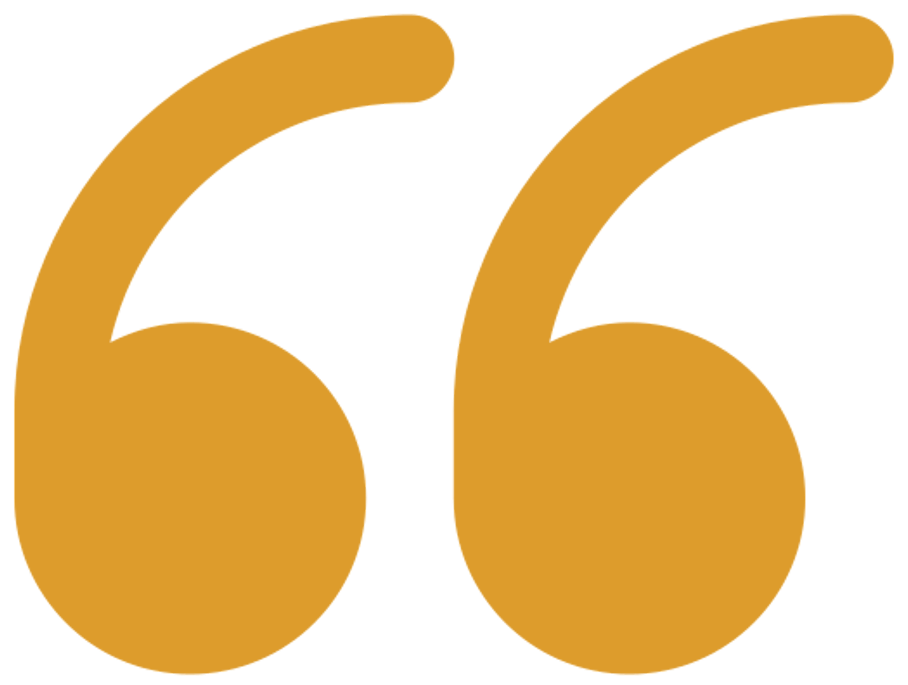Yellow quotation mark on a white background